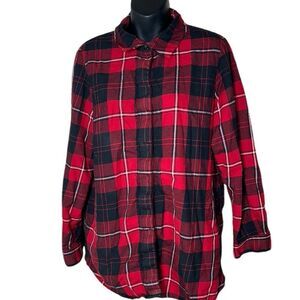 Pendleton womens plaid 100% virgin wool button up flannel shirt xl